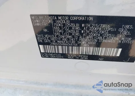 2008 Toyota Rav4 from USA, damaged, VIN JTMZD33V886068768